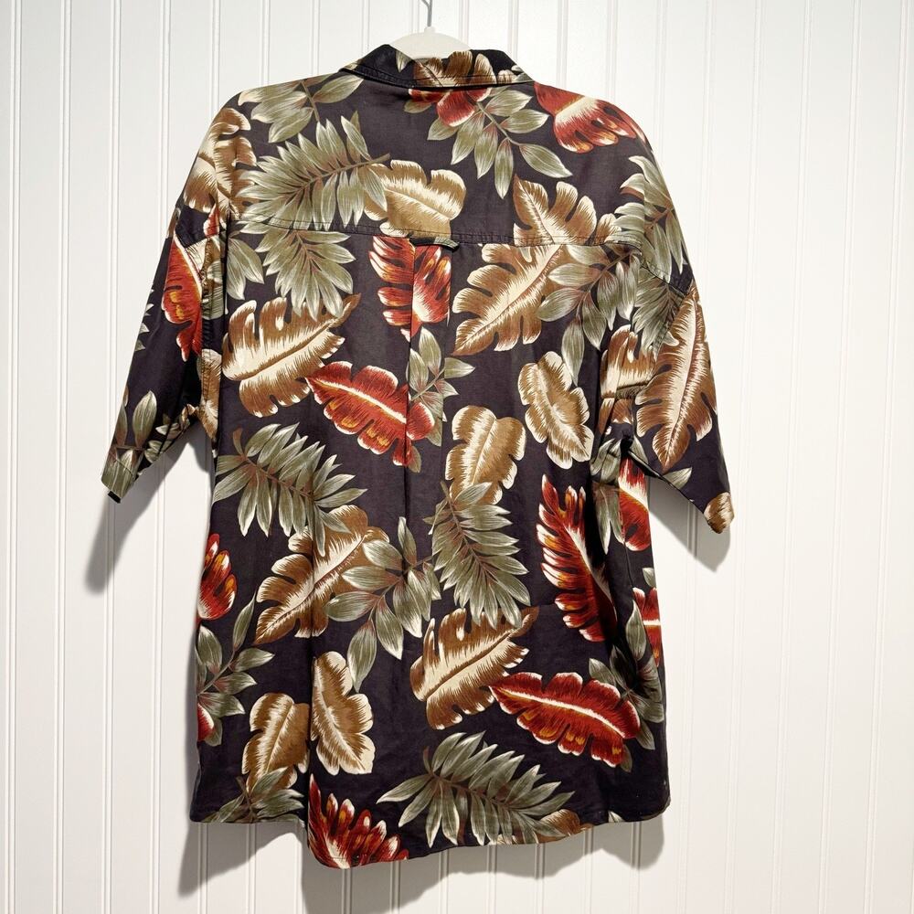 Chaps Ralph Lauren Leaf Print Cotton Button Up Short Sleeve Mens XL - Picture 4 of 4